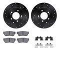 Dynamic Friction Co 8312-03017, Rotors-Drilled, Slotted-BLK w/ 3000 Series Ceramic Brake Pads incl. Hardware, Zinc Coat 8312-03017